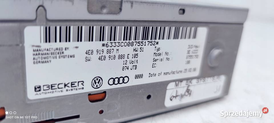 CZYTNIK DVD AUDI A4 A5 Q5 A6 4E0919887M osobowe Przystajń