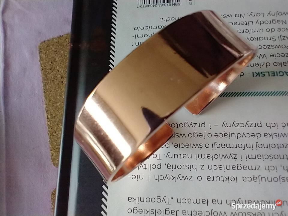 Gładka bransoleta czysta miedź metaloplastyka Rękodzieło Łódź