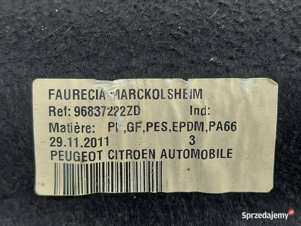 CITROEN DS3 półka bagażnika 96837222ZD