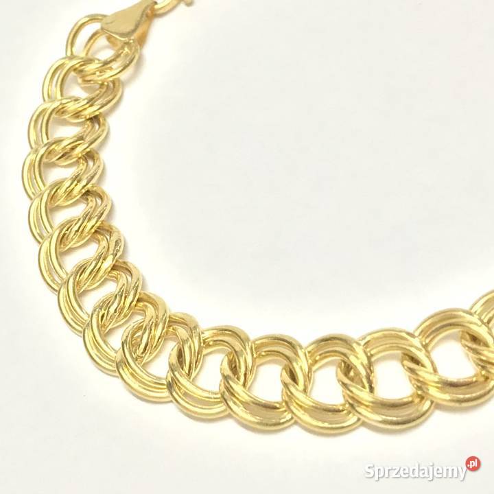 Złota BRANSOLETKA damska 18K podwójna PANCERKA Warszawa sprzedam