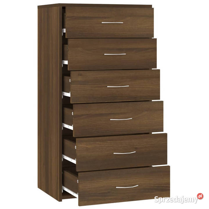 Komoda z 6 szufladami brązowy dąb 50x34x96 mazowieckie Warszawa sprzedam