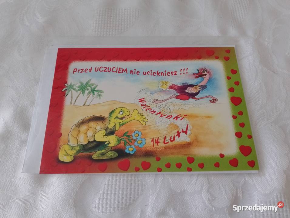 Kartka walentynkowa na WALENTYNKI składana z sprzedam