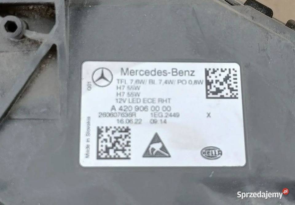 MERCEDES CITAN II A420 W420 LAMPA LEWA LED PRZÓD sprzedam