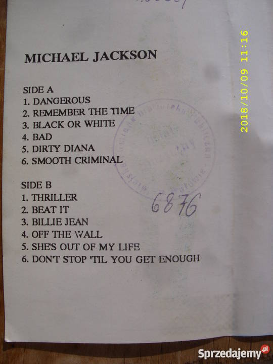 ROCK kaseta MICHAEL JACKSONTOUR SOUVENIR Muzyka Wołów