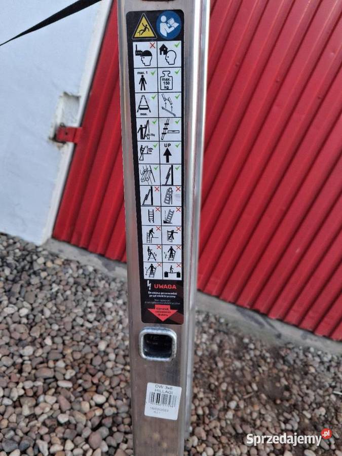 Drabina aluminiowa 3x6 stan używana Wyszogród sprzedam