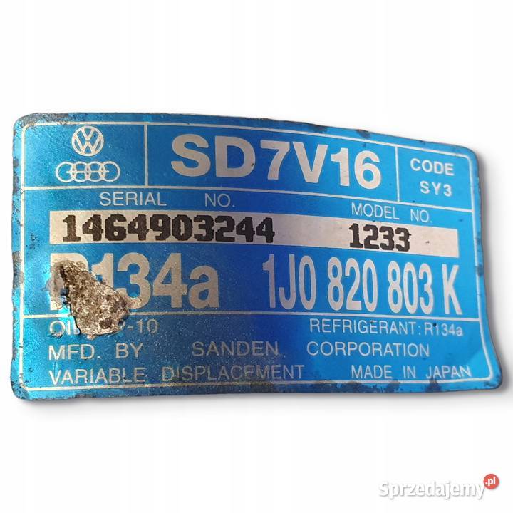 SPRĘŻARKA KLIMATYZACJI Skoda Octavia I 18 T osobowe Kompresory klimatyzacji lubelskie Chełm