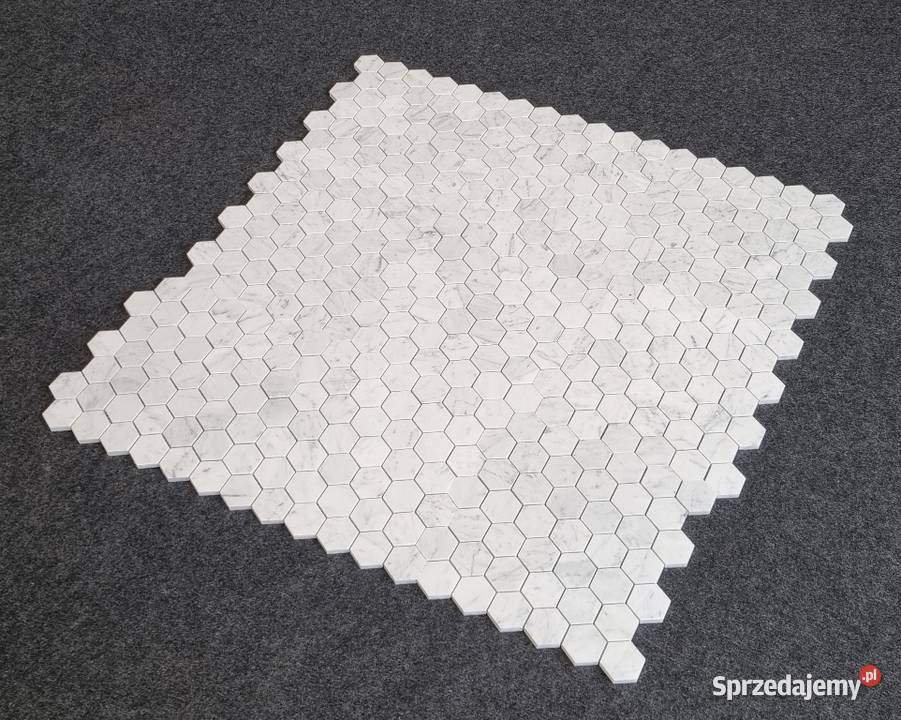 MOZAIKA MARMUROWA BIANCO CARRARA HEXAGON MATOWA Bielawa