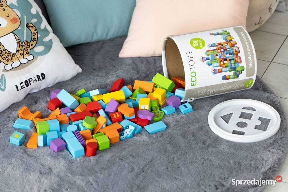 Drewniane klocki edukacyjne miasto 100 sorter Bielsk Podlaski sprzedam