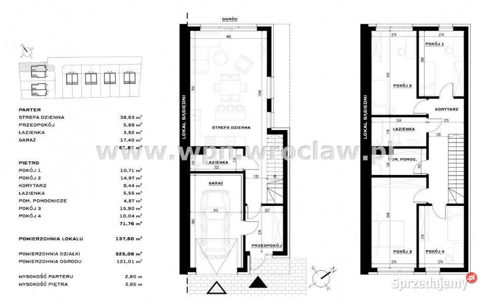Dom bliźniak Wrocław 1376m2 Liczba pokoi 5 Sprzedaż