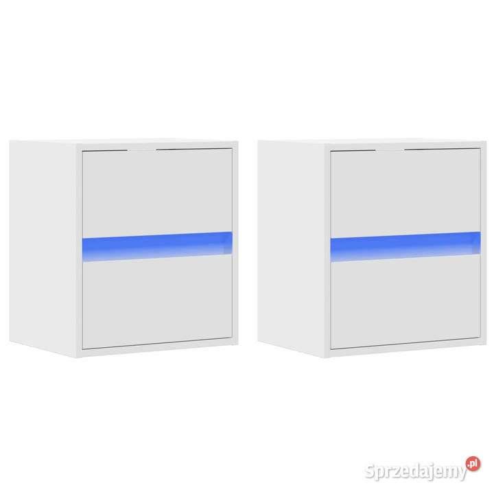 Ścienne szafki TV z LED 2 białe 41x31x45 Warszawa
