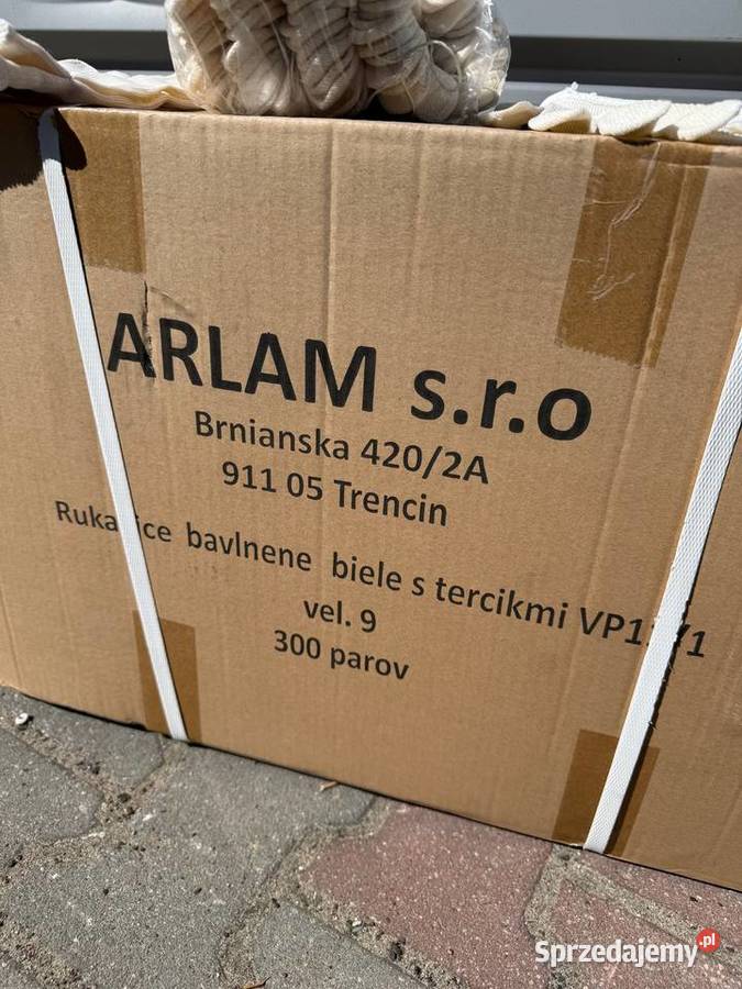 Rękawice robocze bawełniane białe nakrapiane Łaskarzew