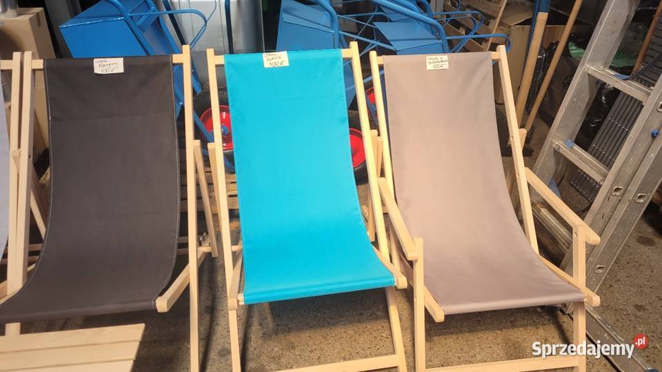 Leżak klasyczny POLSKI Leżak DREWNIANY plażowy Wadowice