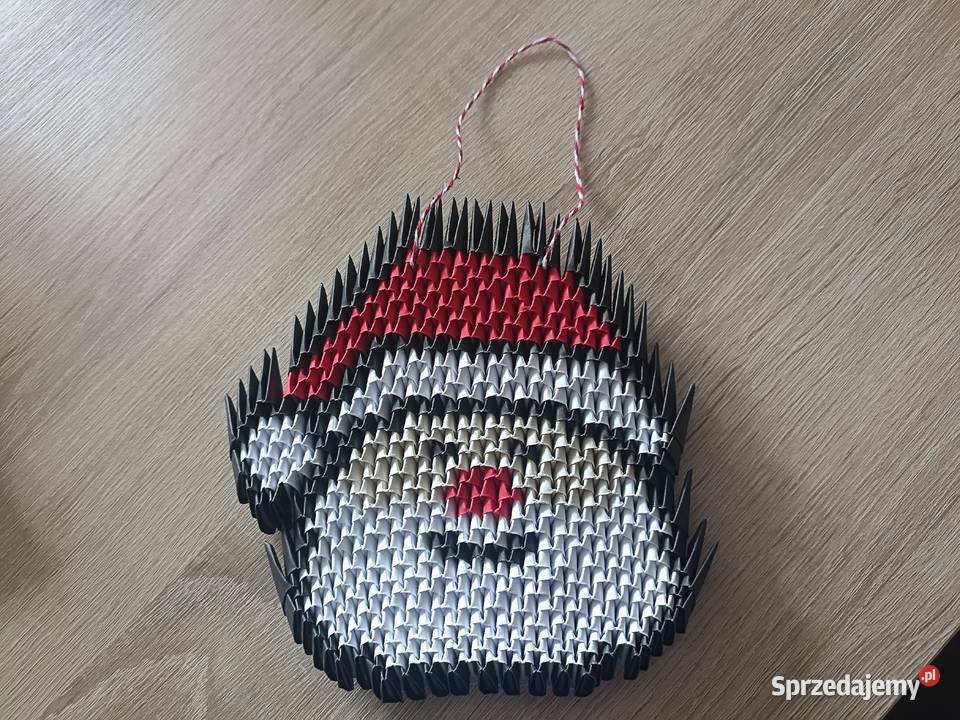Obrazek Święty Mikołaj Origami Modułowe 3D Rękodzieło Kwidzyn