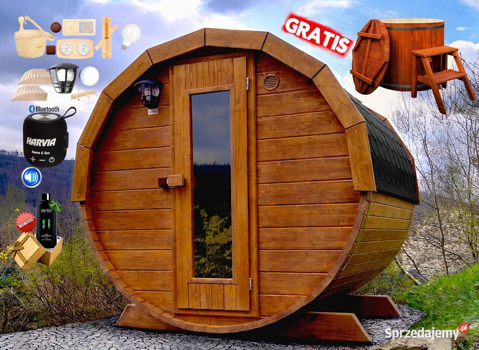 SAUNA Ogrodowa 150 MIKRO 23 osob Beczka 500L małopolskie Nowy Targ