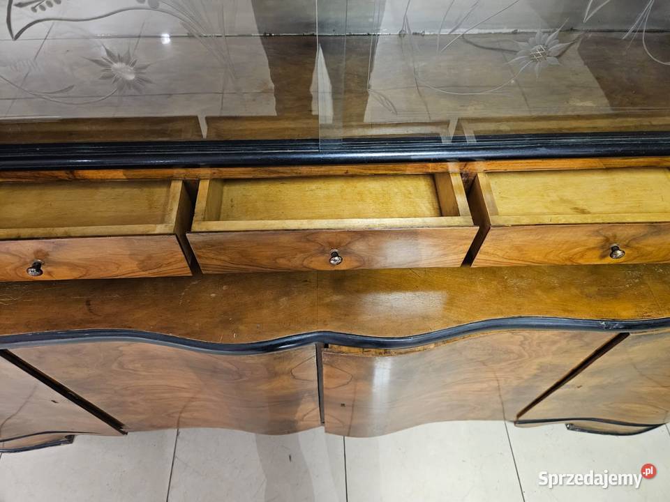 Piękny duży kredens stara komoda witryna z śląskie