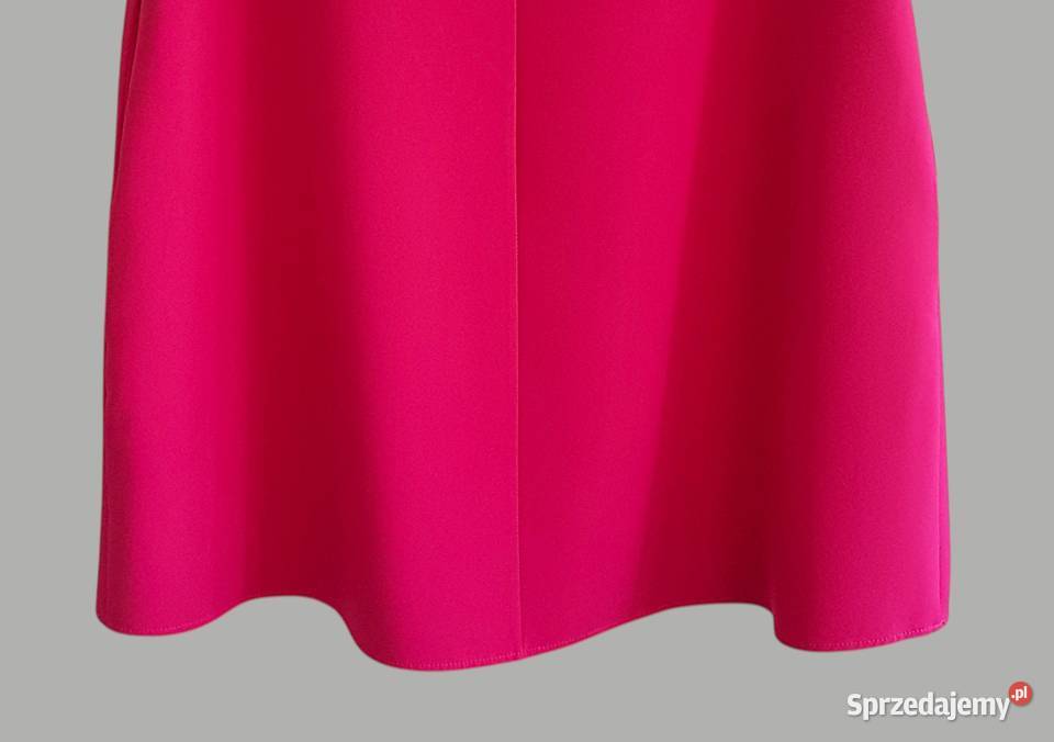 Damska sukienka elegancka różowa rękaw falbanka Spódnice i sukienki Chrzanów