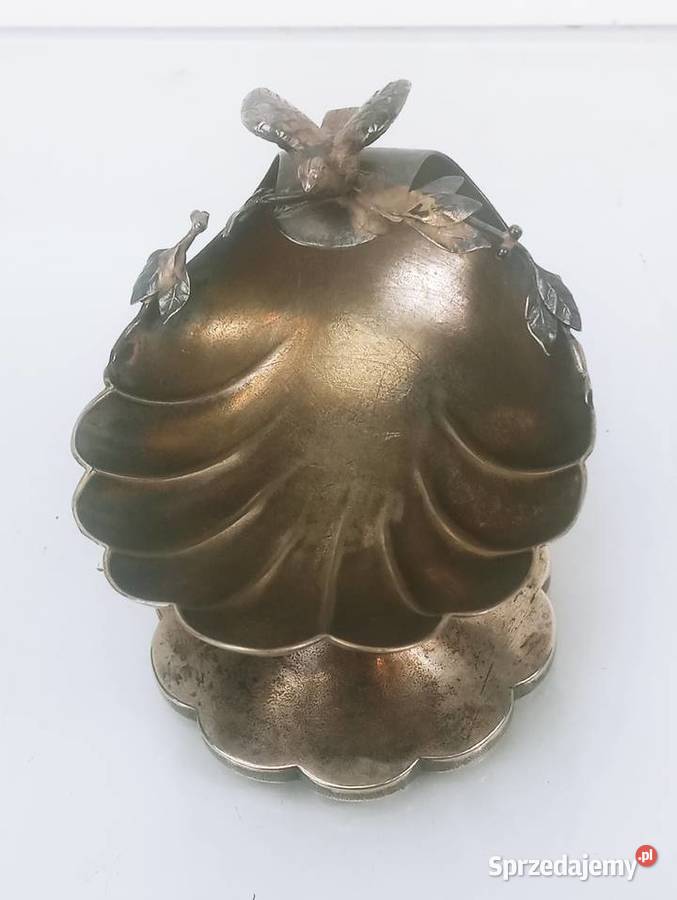 Solniczka Srebro pr 925 Ptaszek na Muszli