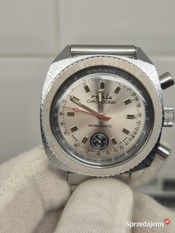 Zabytkowy zegarek Ruhla chronograf z NRD śląskie Chorzów