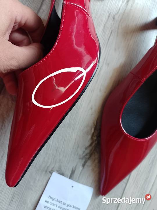40 ASOS Design Czerwone czółenka z odkrytą piętą Czółenka Kraków