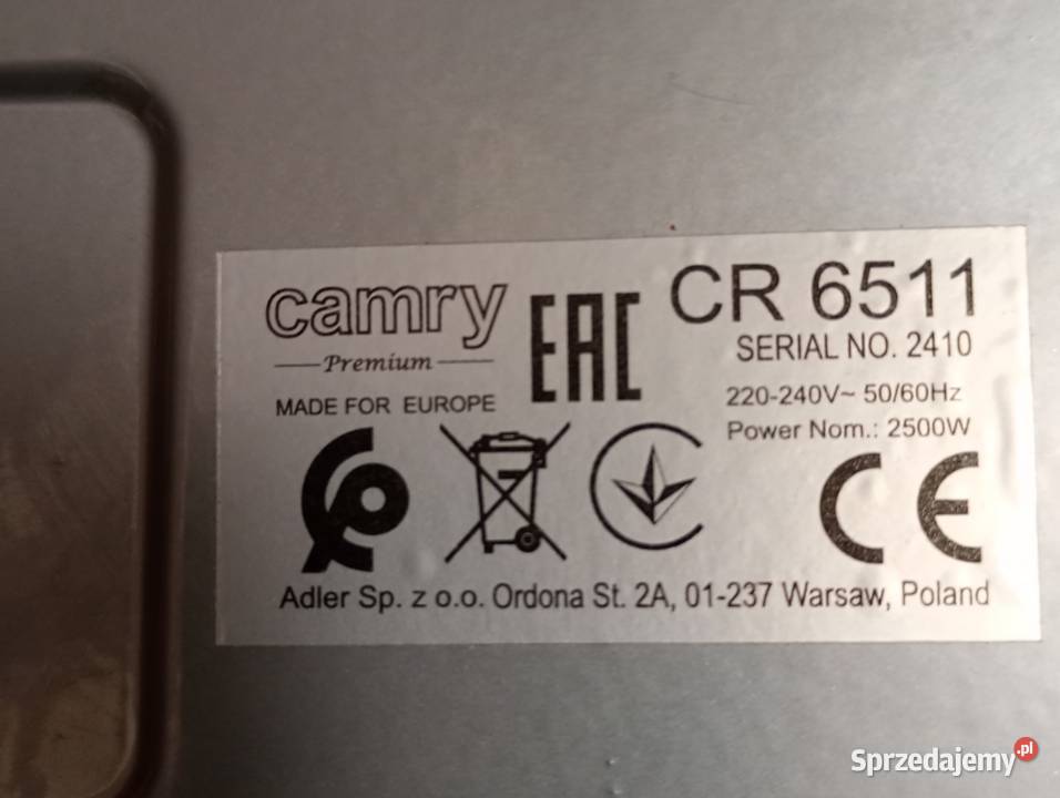 Kuchenka Camry CR6511 LOMBARDi Rzeszów