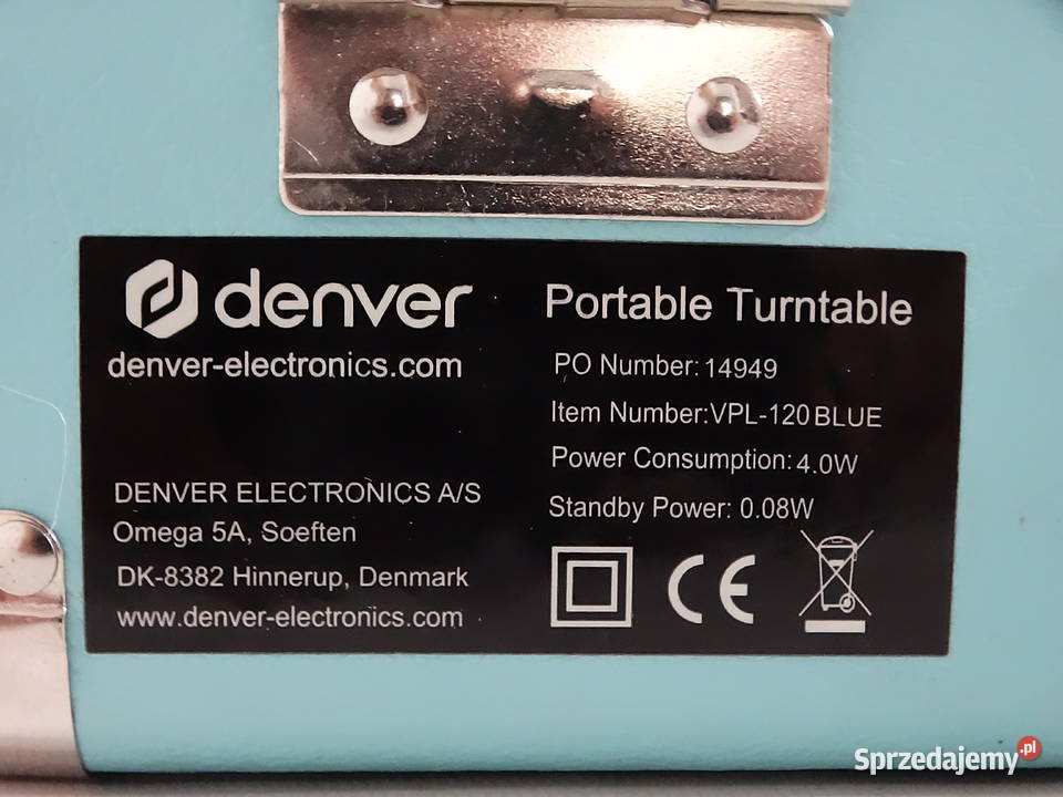 Gramofon walizkowy Denver VPL120 Blue Retro