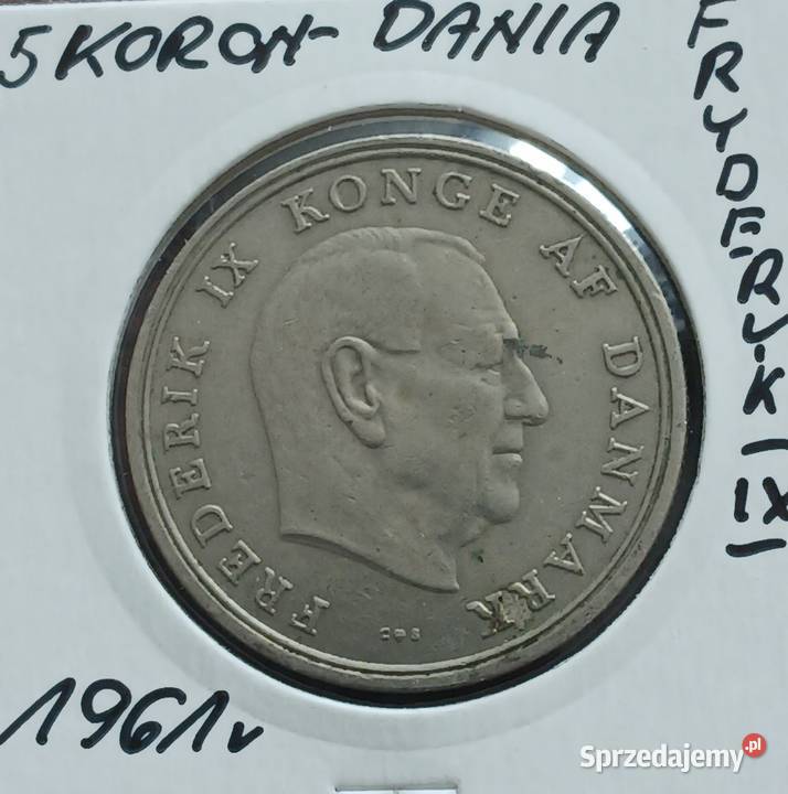 5 Koron Dania 1961 r Fryderyk IX Numizmatyka wielkopolskie Konin sprzedam