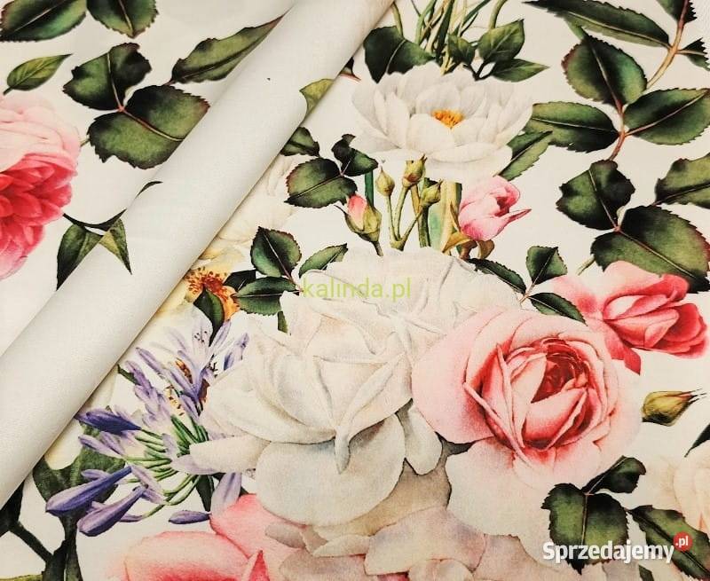 Róże materiał obiciowy tapicerski dekoracyjny Starogard Gdański