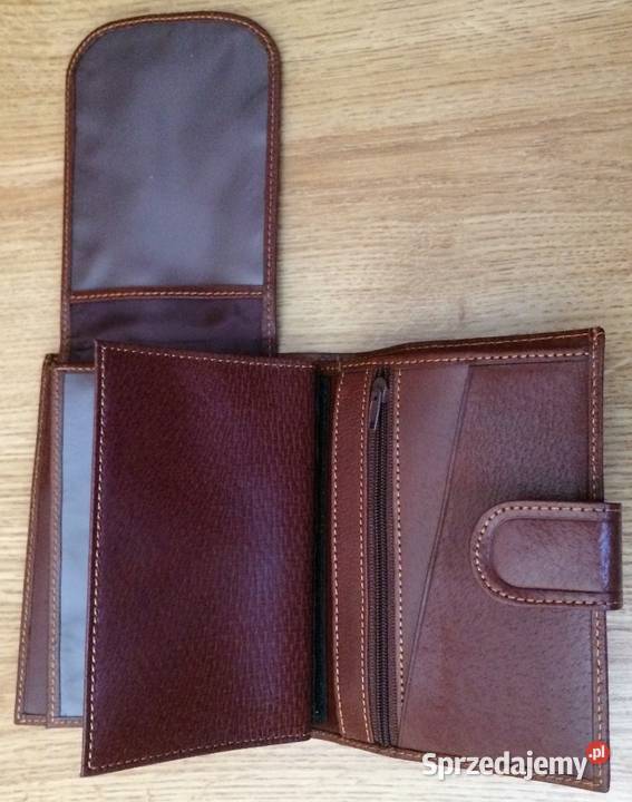 Elegancki nowy męski skórzany portfel pudełko Ustroń
