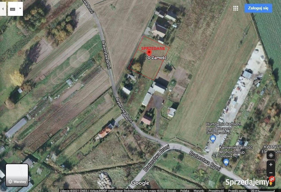 Działka budowlana 94 arów ZAMOŚĆ Braterstwa utwardzona lubelskie Zamość