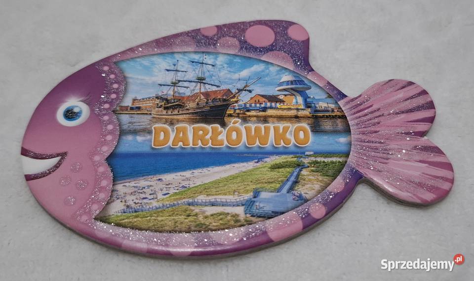 Magnes na lodówkę Darłówko różowa rybka 96x7 Czeladź