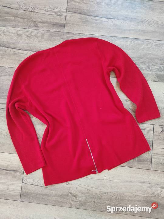 Czwerwony sweter zamek zip Vintage y2k 80 90s Wkładane przez głowę Swetry i golfy Jasło