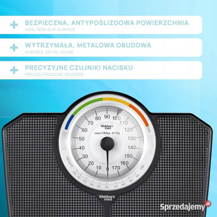 Klasyczna waga łazienkowa mechaniczna analogowa