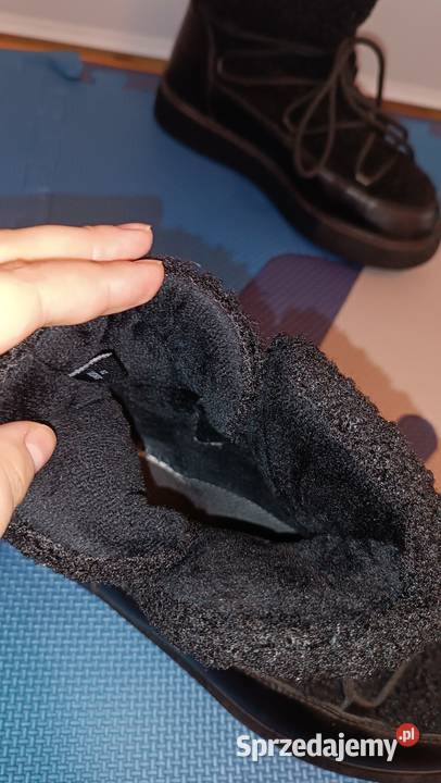 Czarne ciepłe zimowe buty z miękkim futerkiem małopolskie Kraków