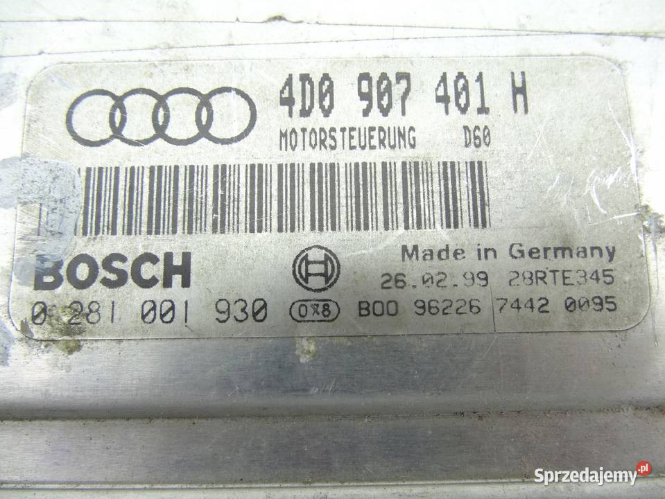 AUDI A8 D2 STEROWNIK SILNIKA 4D0907401H sprzedam
