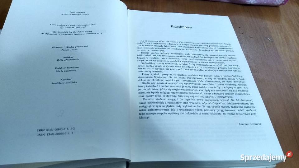 Kurs analizy matematycznej T 1 Laurent Schwartz Podręczniki