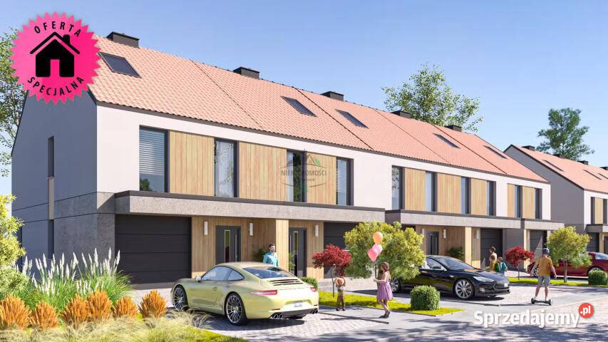 Dom szeregowy Dobrzykowice Wrzosowe Łąki 114m2 do wykończenia dolnośląskie