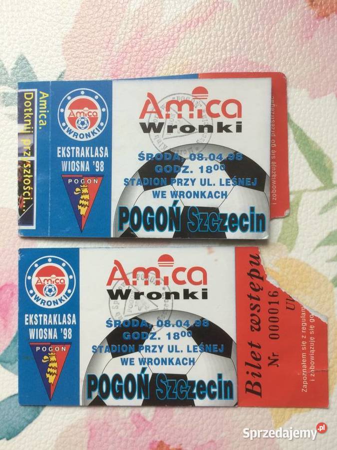 1163 Bilety Pogoni Szczecin 1998 R