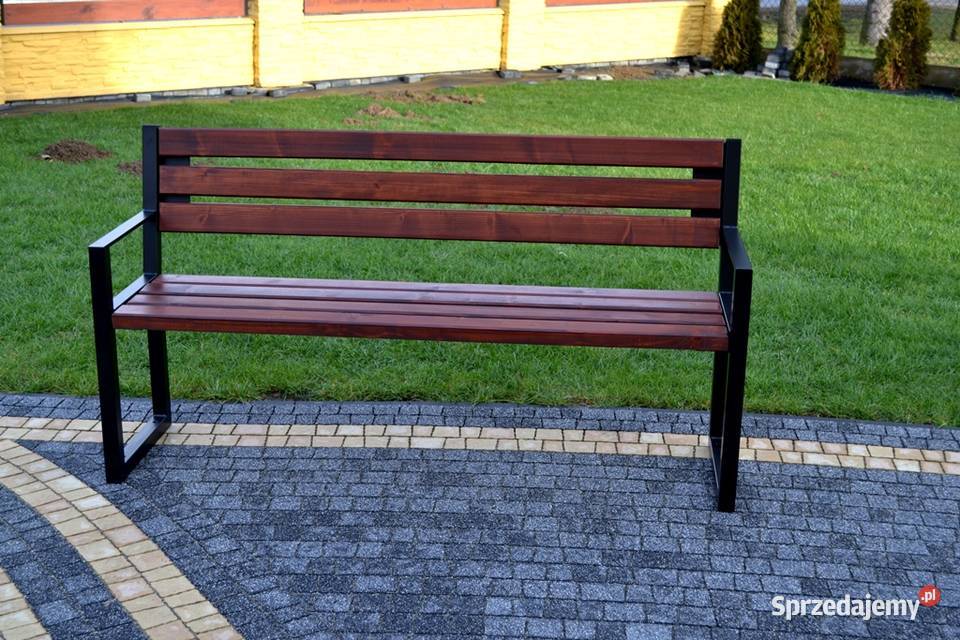 ławka ogrodowa parkowa miejska z podłokietnikiem Zalesie