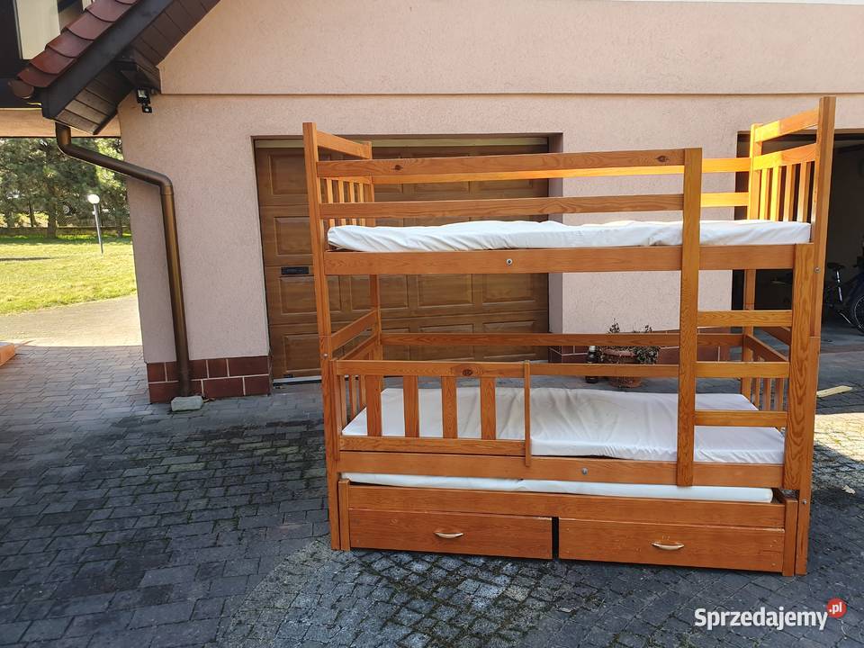 Łóżko piętrowe 3 osobowe z szufladami śląskie Rybnik