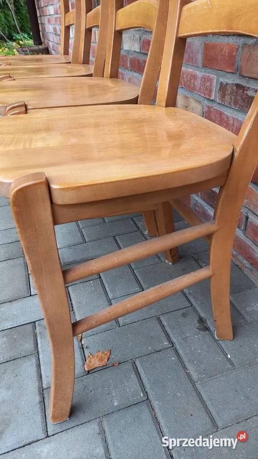 Krzesła dębowe drewniane 4 rustykalne twarde Gawroniec sprzedam