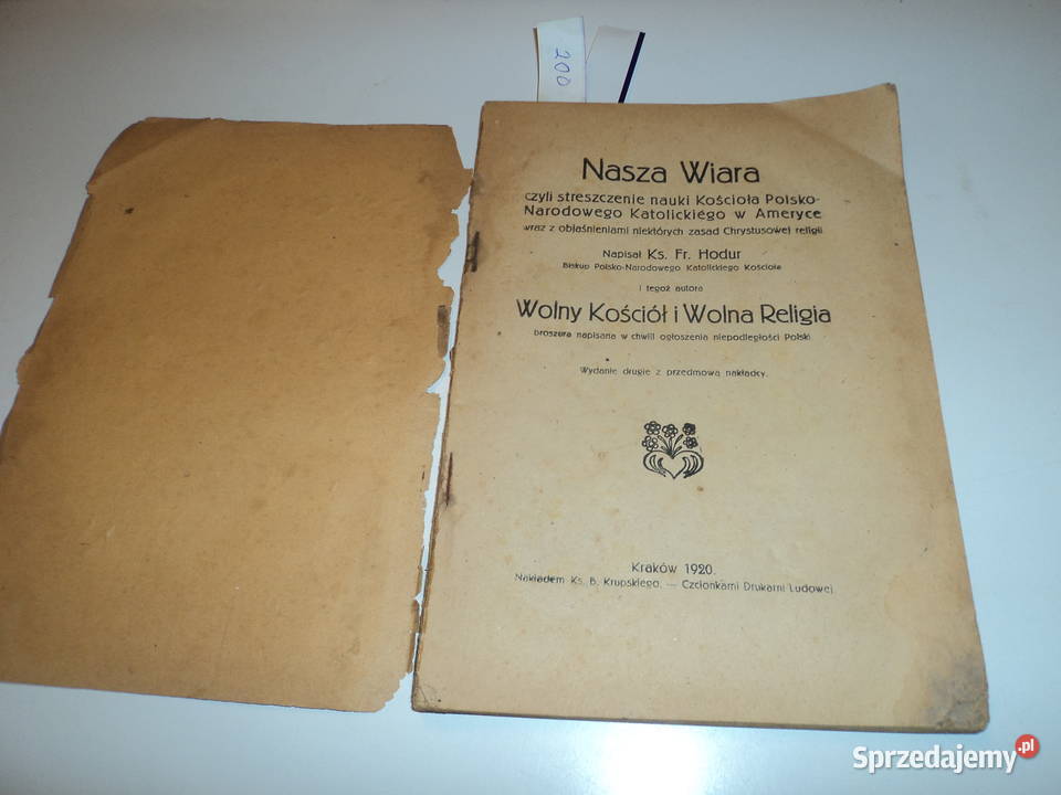 Nasza Wiara ks Fr Hodur 1920r