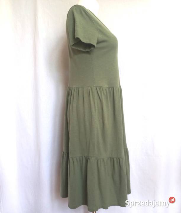 Sukienka zielona Dzianina r 3840 Bawełna NOWA Białystok