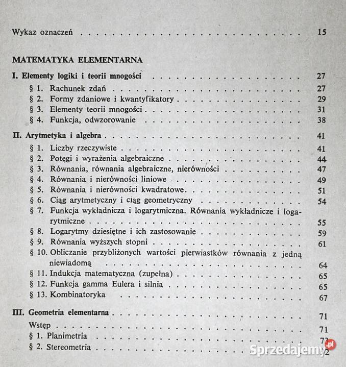 Poradnik matematyczny Cz 1 I Dziubiński T Rok wydania 1985 Pozostałe Chełm