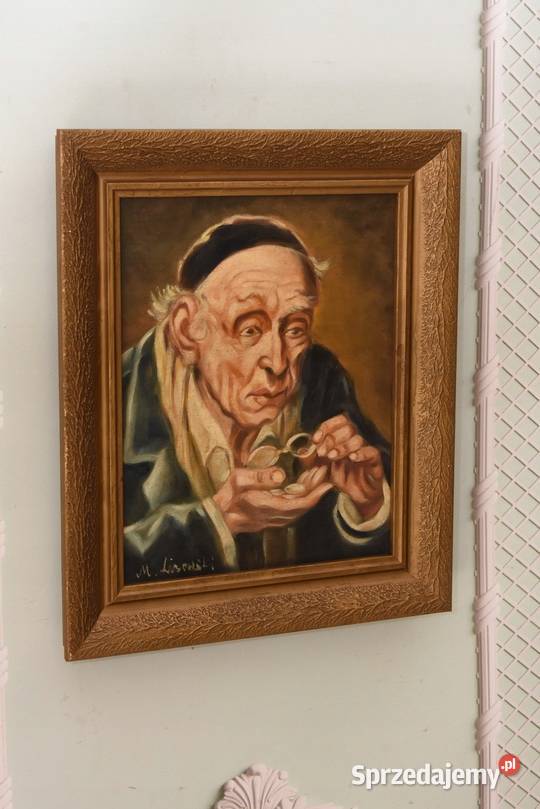 M Lisowski Żyd Liczący Pieniądze Obraz Kraków