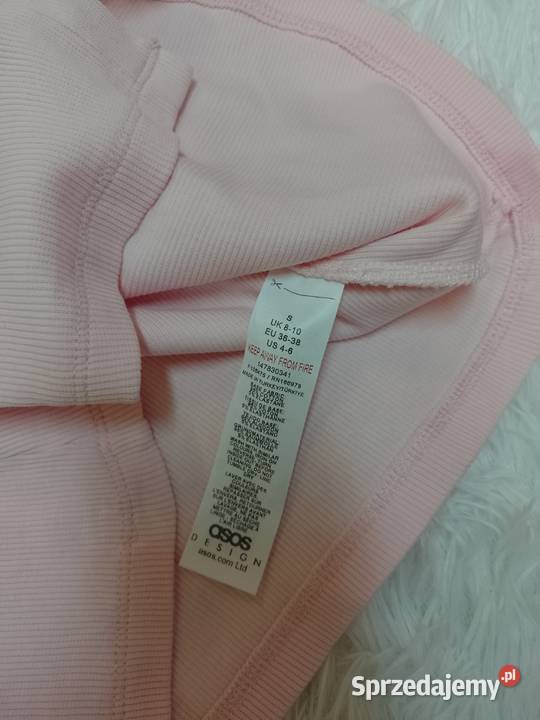 3638 ASOS Różowa ołówkowa kamizelka prążkowana z Kraków