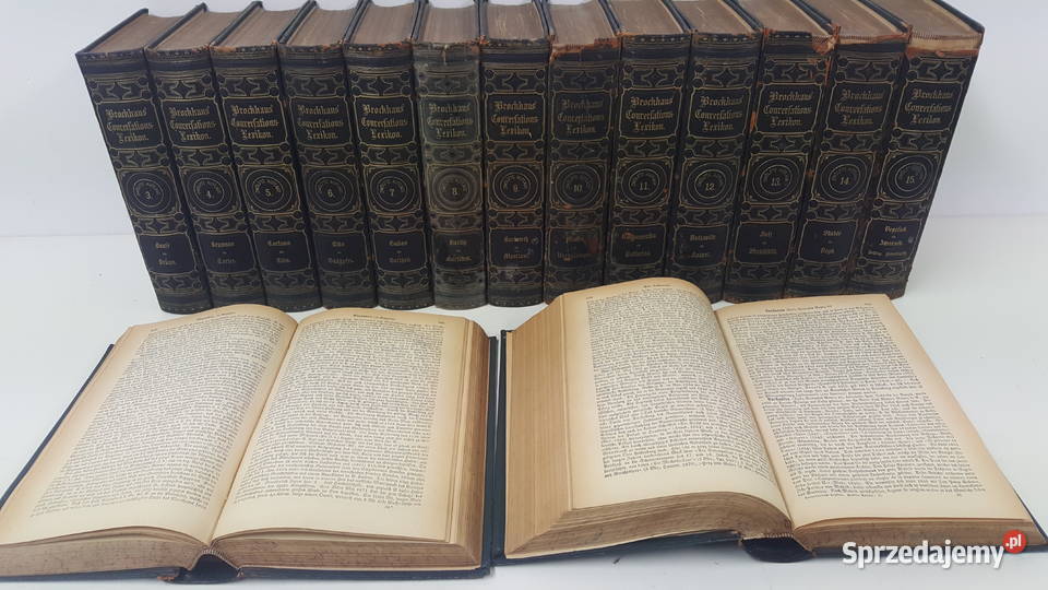 Encyklopedia Niemieckie 15 tomów 1875r Brockhaus