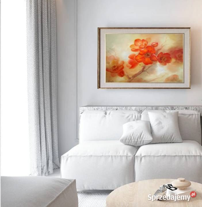 Gałązka Pigwy Impresja ręcznie malowolejny Nowy Sącz