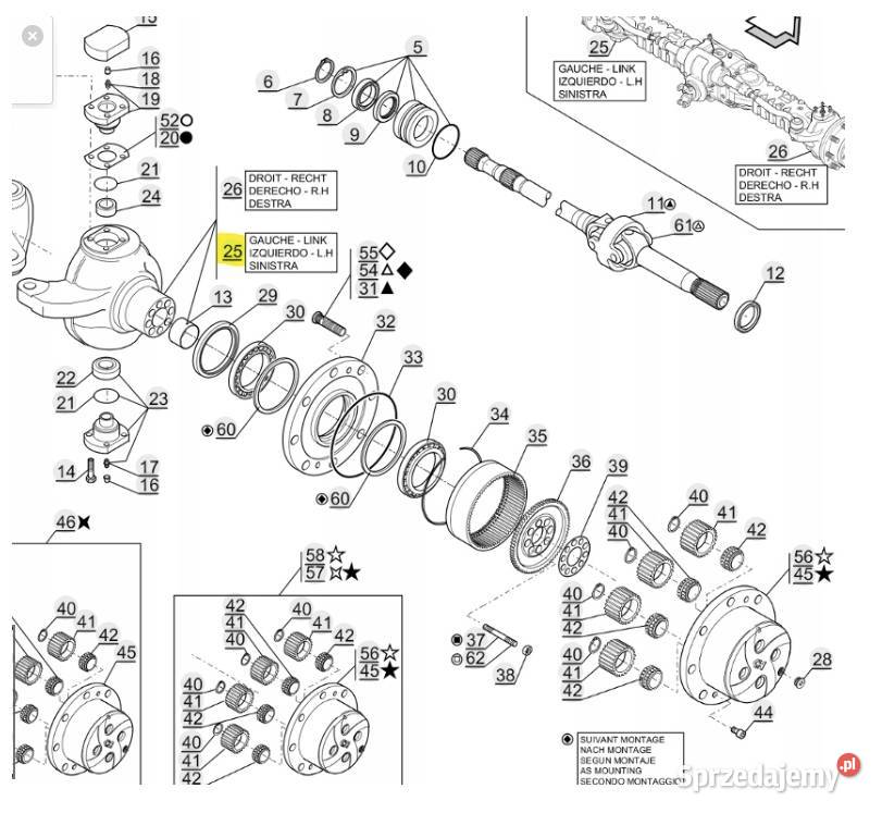 ZWROTNICA MANITOU LEWY PRZÓD PRAWY TYŁ MLT 627 Zambrów