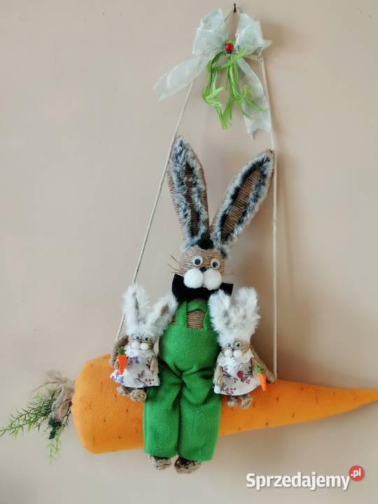 Zabawna dekoracja wielkanocna z zajączkami na Katowice sprzedam