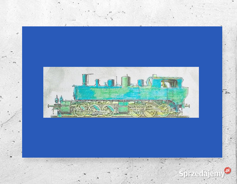 lokomotywa obraz A4 plakat z pociągiem retro warmińsko-mazurskie Olsztyn